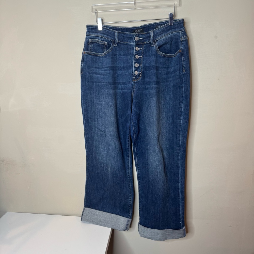 Judy Blue Dark Wash Ankle High Rise Button Fly Jeans Size 16W - Picture 3 of 12